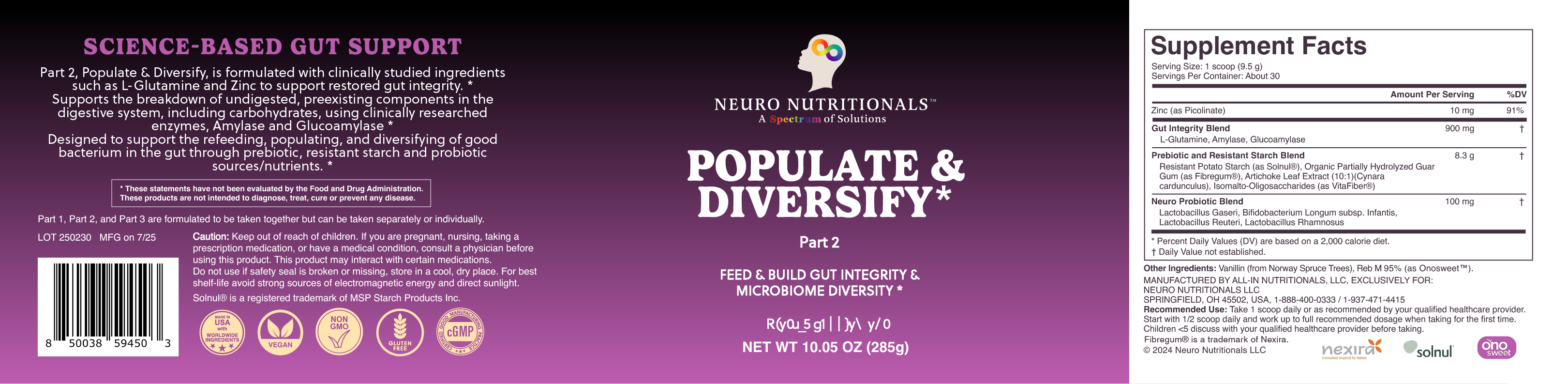 Neuro Nutritionals Populate & Diversify*