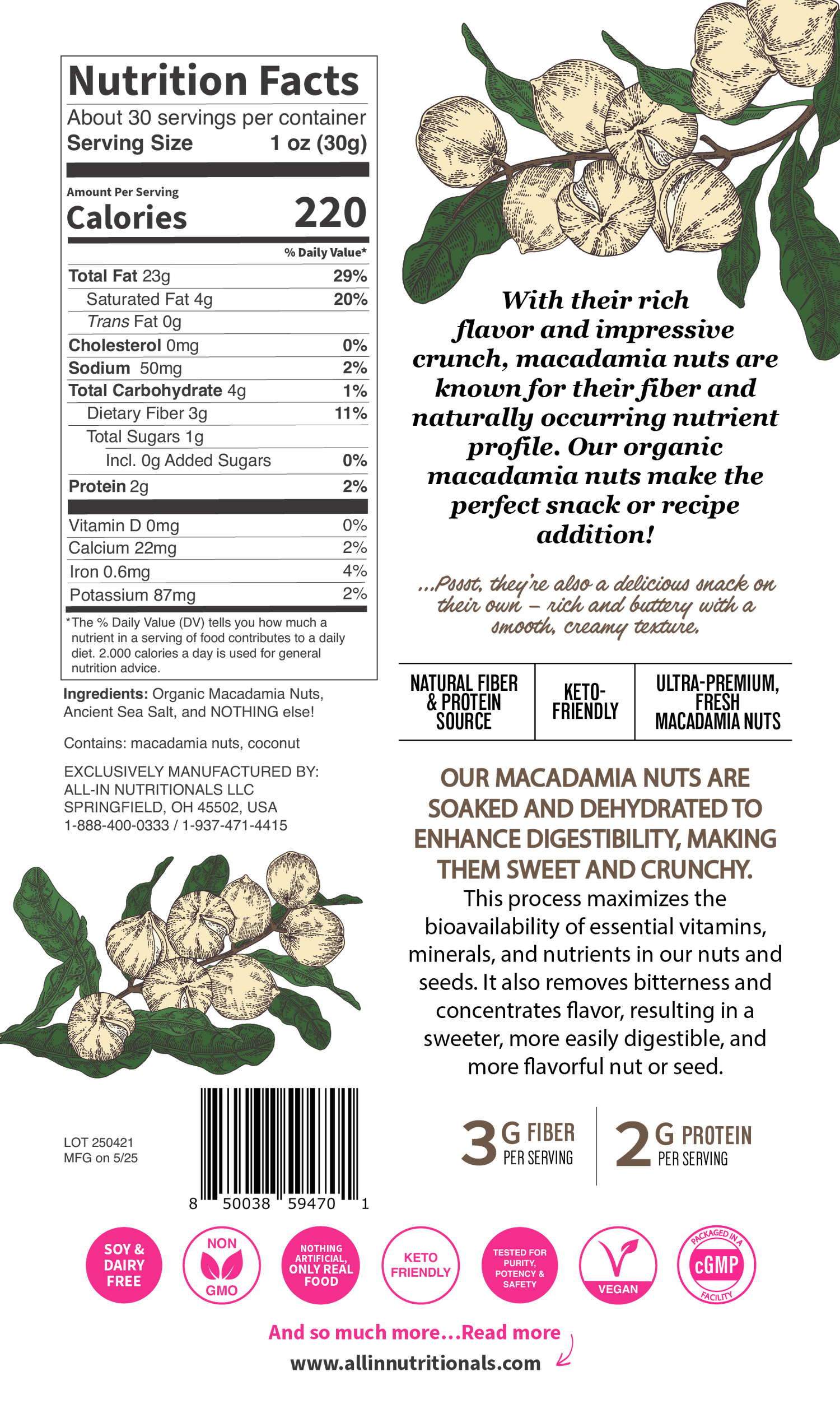 All-In Sprouted Macadamia Nuts