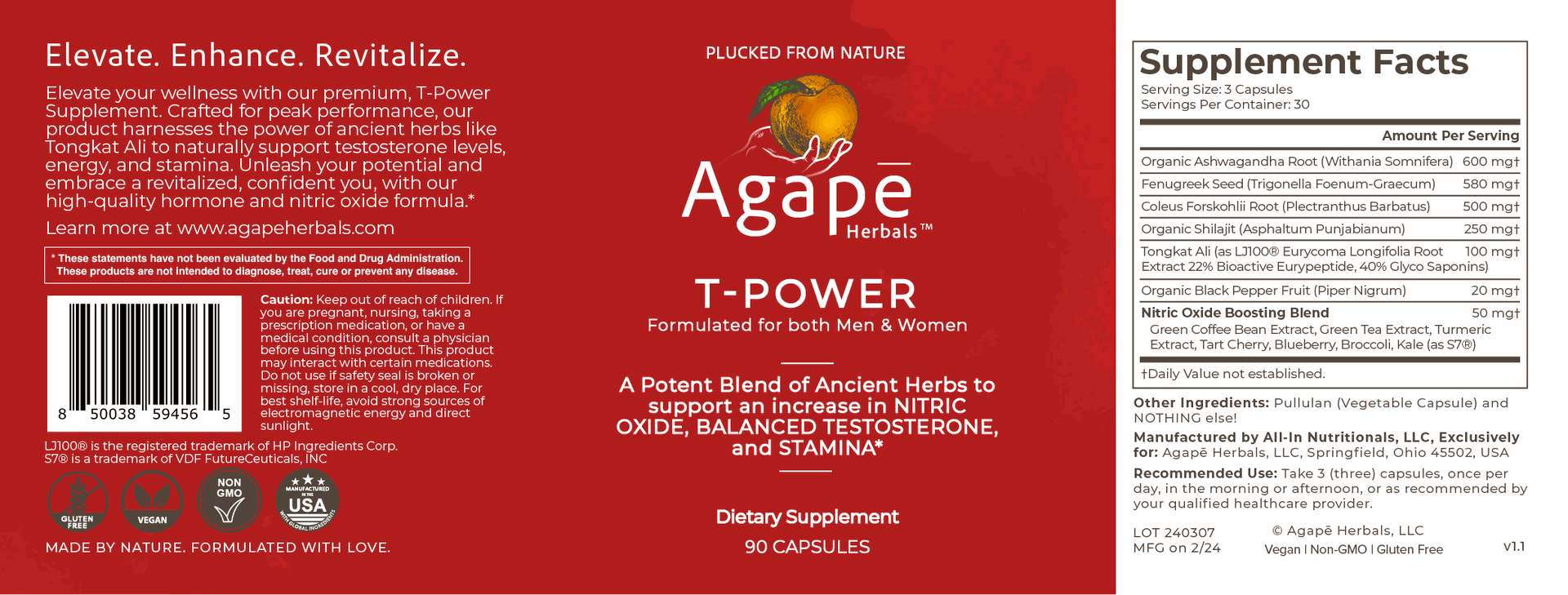 Agapē Herbals™ T-Power