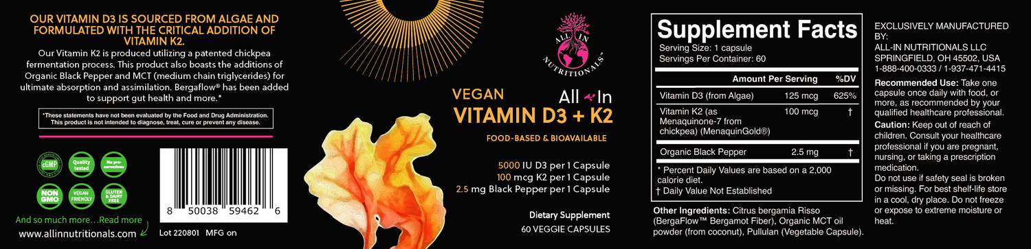 Vegan Vitamin D3+ Vitamin K2