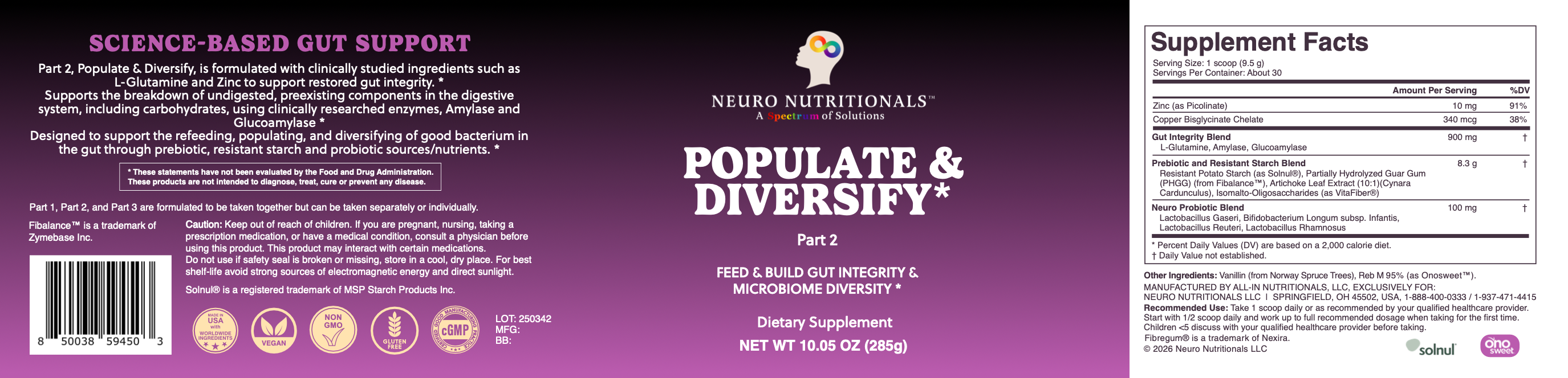 Neuro Nutritionals Populate &amp; Diversify*